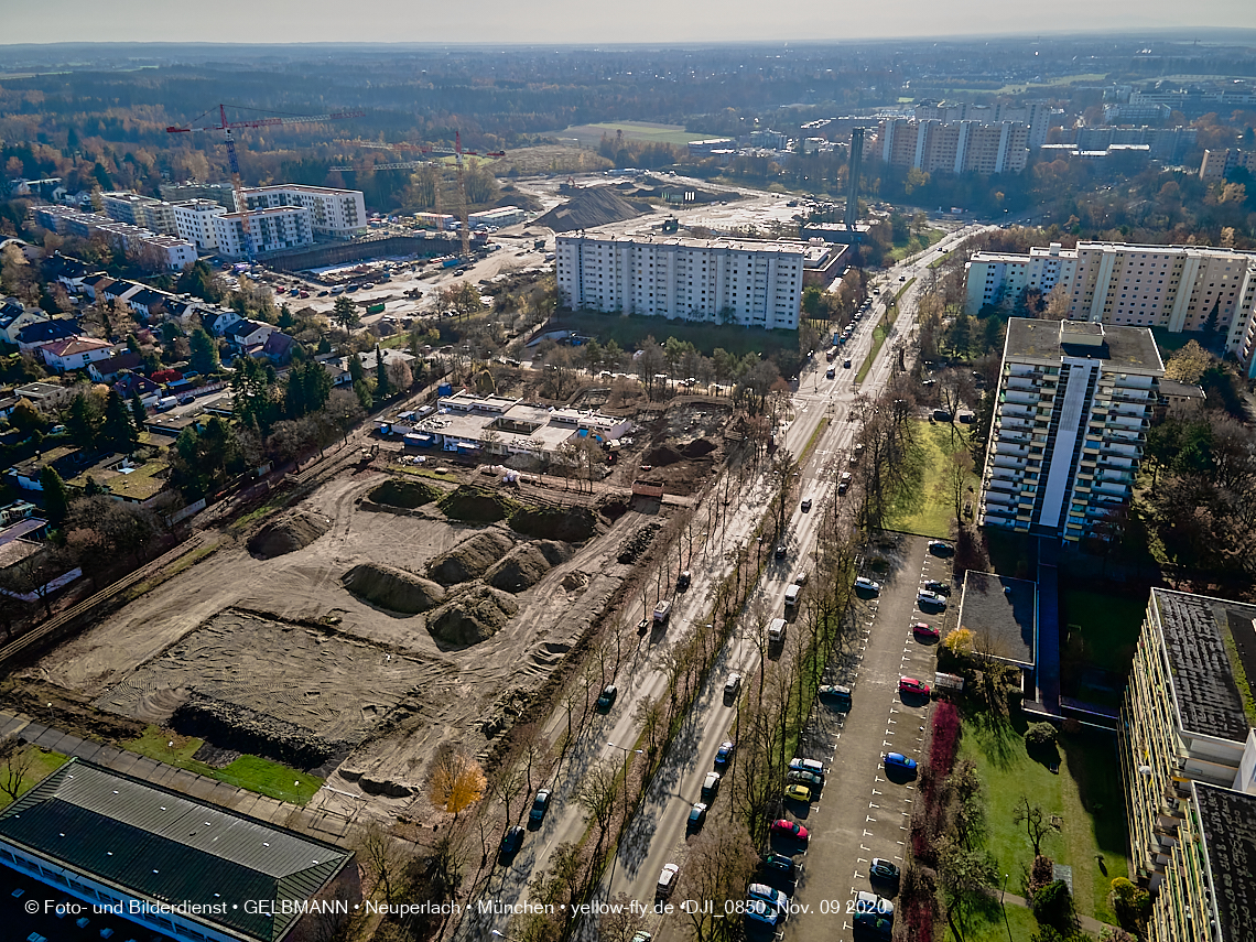 09.11.2020 - Baustelle der neuen Grundschule am Karl-Marx-Ring in Neuperlach